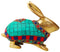Brass Showpiece Rabbit Stone Statue 0.6kg