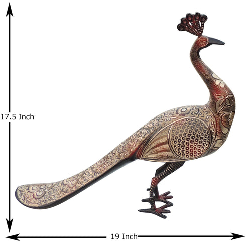 Brass Showpiece Peacock Pair Statue 8.4Kg