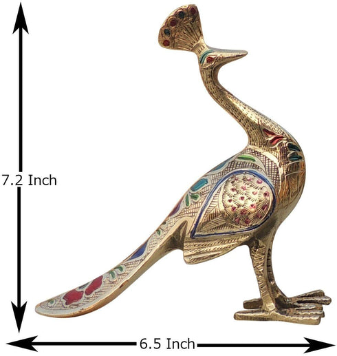 Brass Showpiece Peacock Pair Statue 1.32Kg