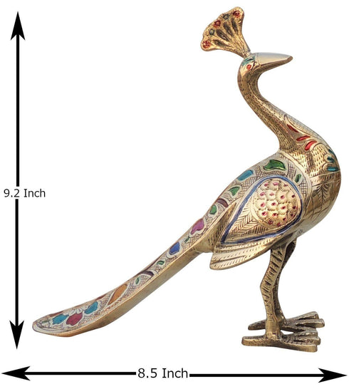 Brass Showpiece Peacock Pair Statue 2.32Kg