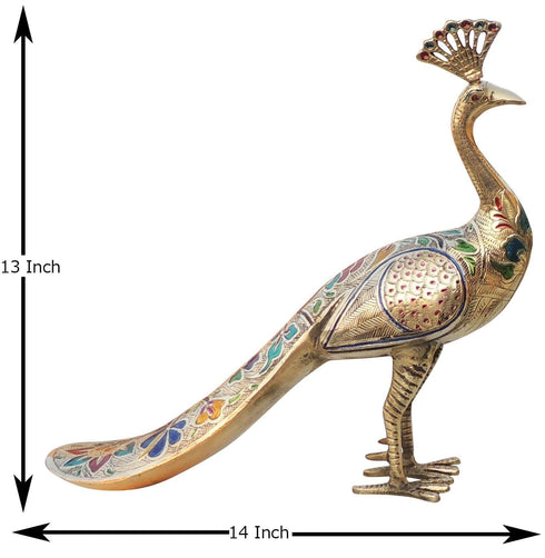 Brass Showpiece Peacock Pair Statue 5.8Kg
