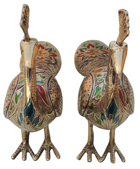 Brass Showpiece Peacock Pair Statue 5.8Kg