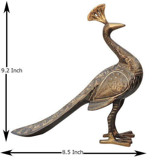Brass Showpiece Peacock Pair Statue 2.32Kg
