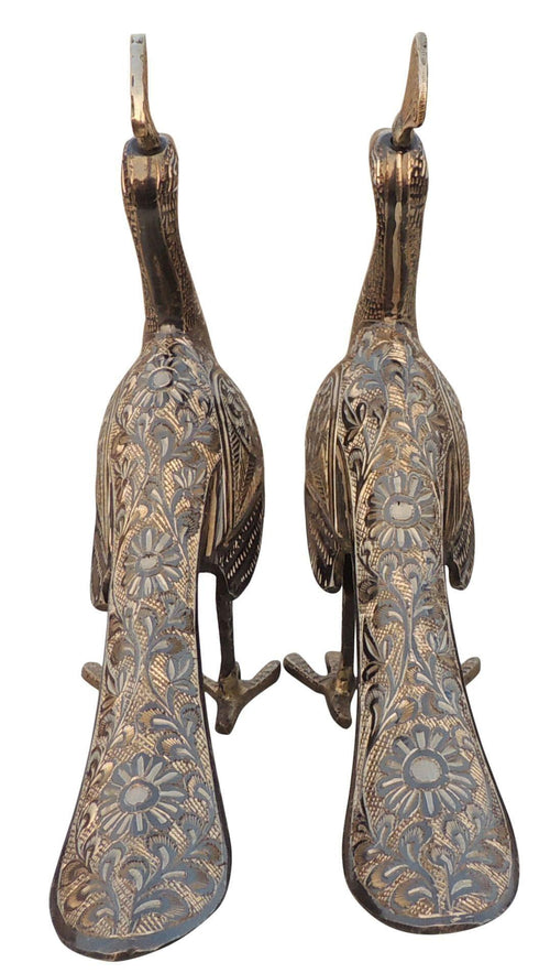 Brass Peacock Pair Statue 3.68Kg