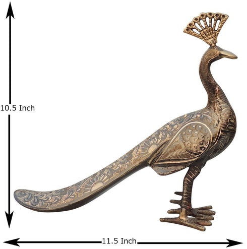 Brass Peacock Pair Statue 3.68Kg