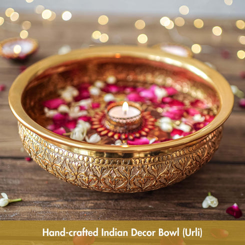 Anandi Metal Urli, Gold, Large