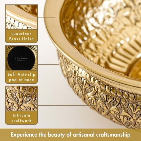 Anandi Metal Urli, Gold, Large