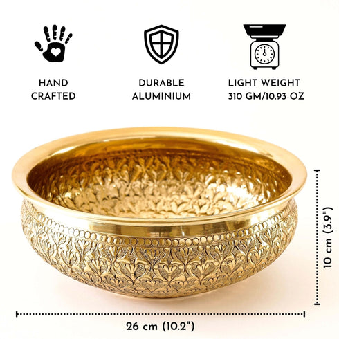 Anandi Metal Urli, Gold, Large