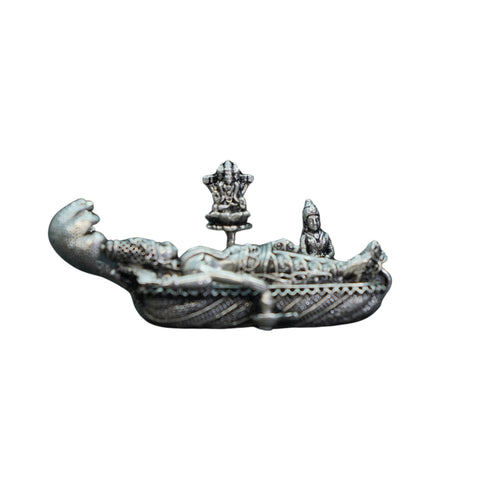 Pure Silver Antique Anantha Padmanabha Swamy With Laxmi Small 40.45G By Mahita Collections