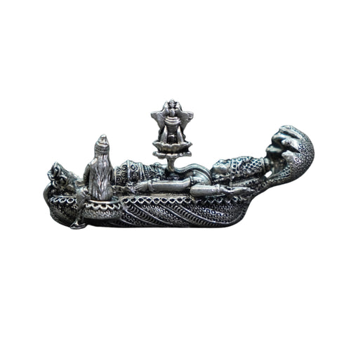 Pure Silver Antique Anantha Padmanabha Swamy With Laxmi Small 40.45G By Mahita Collections