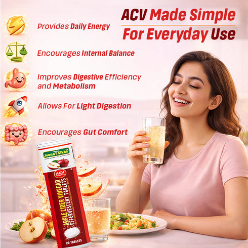Jeena Sikho Apple Cider Vinegar Effervescent Tablets