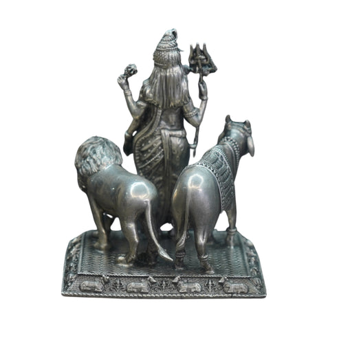 Pure Silver Antique Ardha Nareeswarudu Idol 113.95 By Mahita Collections