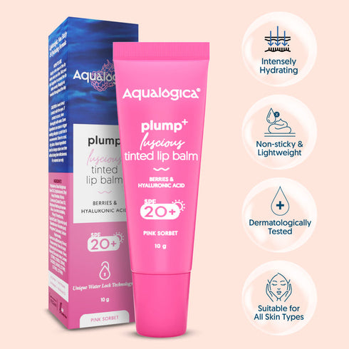 Aqualogica Pink Sorbet Plump+ Luscious Tinted Lip Balm