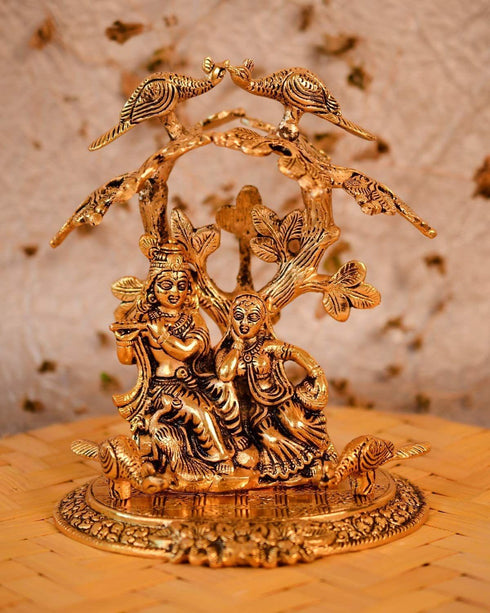 Radha Krishna Statue Under Tree 0.64Kg
