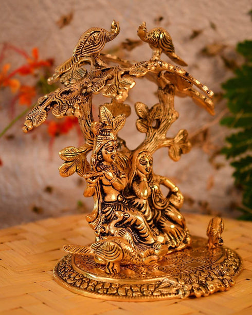 Radha Krishna Statue Under Tree 0.64Kg