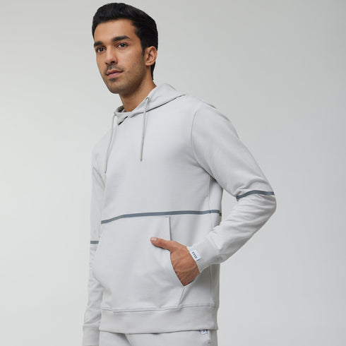 XYXX Ascent French Terry Cotton Blend Hoodie and Joggers Co-Ord Chrome White
