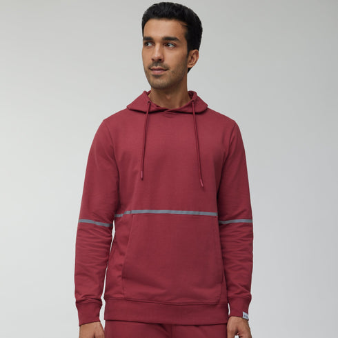 XYXX Ascent French Terry Cotton Blend Hoodie and Joggers Co-Ord Crimson Red