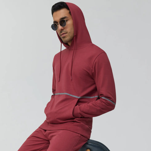 XYXX Ascent French Terry Cotton Blend Hoodies Crimson Red