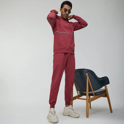 XYXX Ascent French Terry Cotton Blend Hoodies Crimson Red