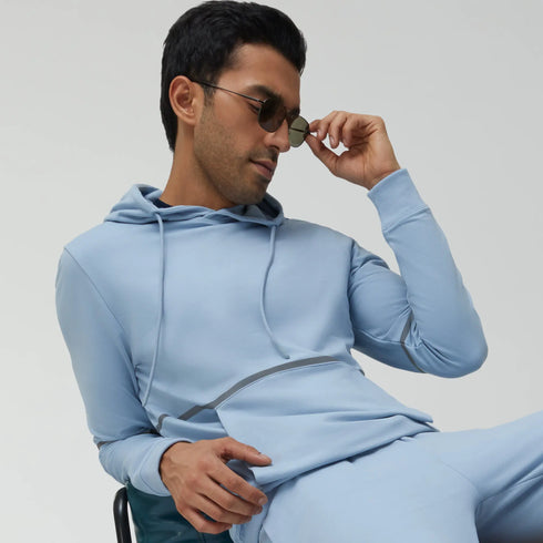 XYXX Ascent French Terry Cotton Blend Hoodies Glacier Blue