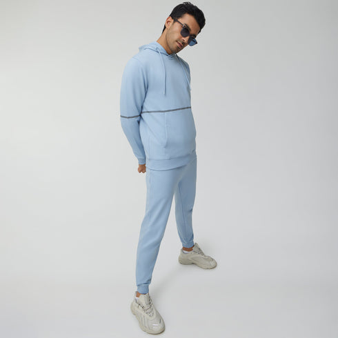 XYXX Ascent French Terry Cotton Blend Hoodie and Joggers Co-Ord Glacier Blue