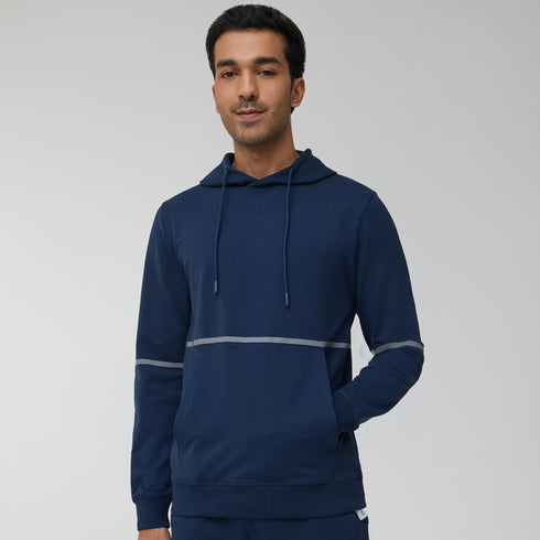 XYXX Ascent French Terry Cotton Blend Hoodie and Joggers Co-Ord Midnight Blue
