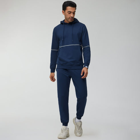 XYXX Ascent French Terry Cotton Blend Hoodie and Joggers Co-Ord Midnight Blue