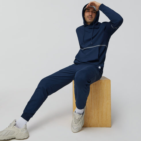 XYXX Ascent French Terry Cotton Blend Hoodie and Joggers Co-Ord Midnight Blue