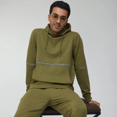 XYXX Ascent French Terry Cotton Blend Hoodies Olive Green