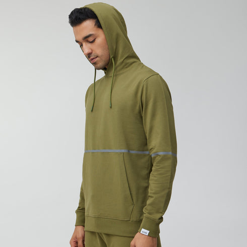 XYXX Ascent French Terry Cotton Blend Hoodie and Joggers Co-Ord Olive Green