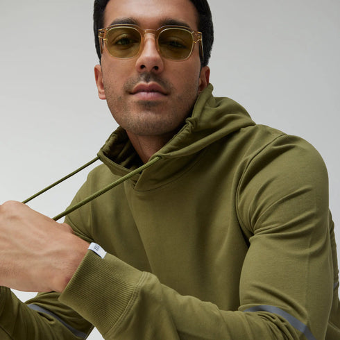 XYXX Ascent French Terry Cotton Blend Hoodies Olive Green