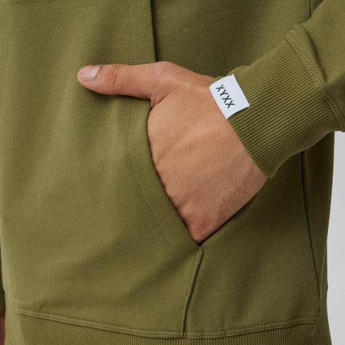 XYXX Ascent French Terry Cotton Blend Hoodie and Joggers Co-Ord Olive Green