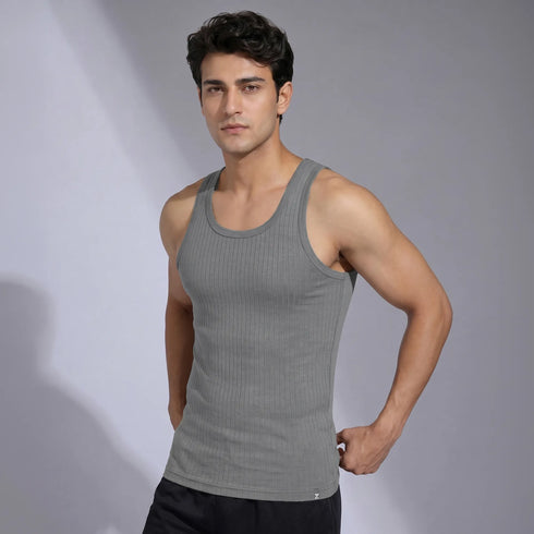 XYXX Nova Round Neck Racer Back Vest Ash Grey