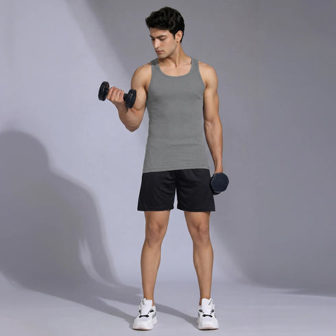 XYXX Nova Round Neck Racer Back Vest Ash Grey