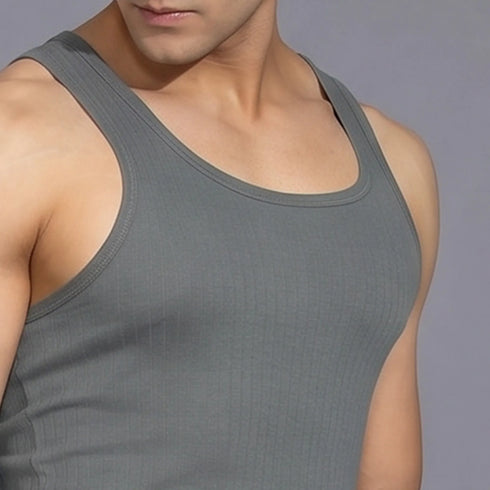XYXX Nova Round Neck Racer Back Vest Ash Grey