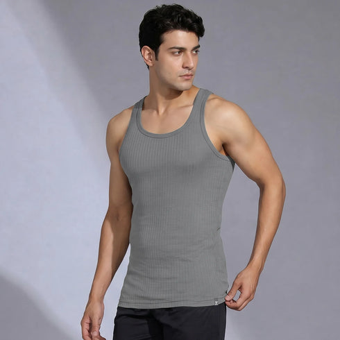 XYXX Nova Round Neck Racer Back Vest Ash Grey