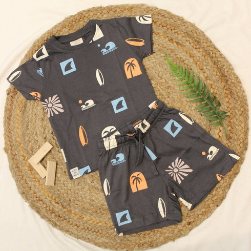 Bachpan kids wear New born casual wear set-Ash Colour
