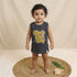 Bachpan kids wear New Born Sleeveless Graphic Tee — Charcoal Ash