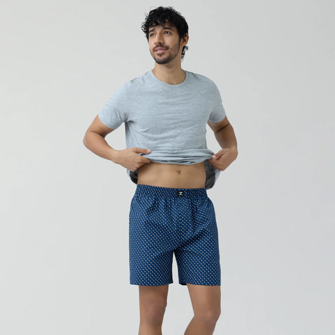 XYXX Astor Combed Cotton Boxer Shorts Arrow Blue