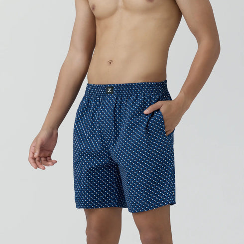 XYXX Astor Combed Cotton Boxer Shorts Arrow Blue