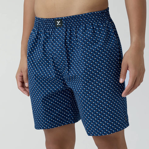 XYXX Astor Combed Cotton Boxer Shorts Arrow Blue
