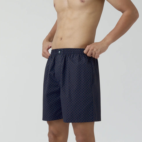 XYXX Astor Combed Cotton Boxer Shorts Blue Circle