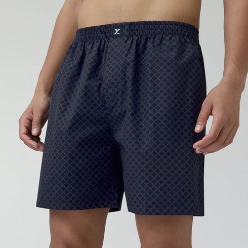 XYXX Ultra-Breathable Cotton Boxer Shorts - Blue Circle