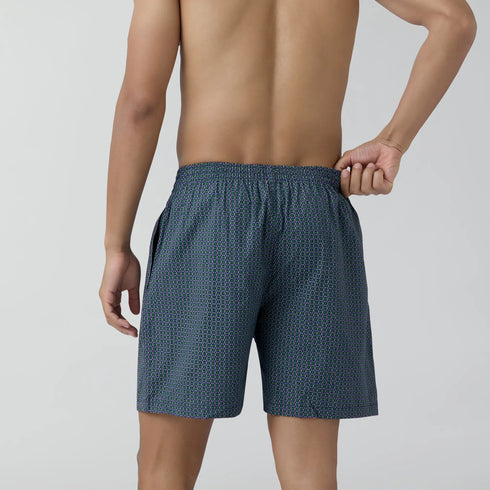 XYXX Ultra-Breathable Cotton Boxer Shorts - Green Hexagon