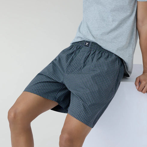 XYXX Ultra-Breathable Cotton Boxer Shorts - Green Hexagon