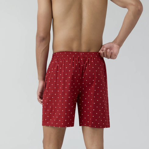 XYXX Ultra-Breathable Cotton Boxer Shorts - Starry Maroon