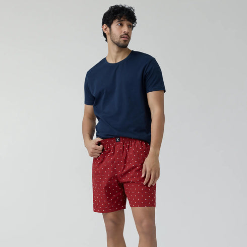 XYXX Ultra-Breathable Cotton Boxer Shorts - Starry Maroon
