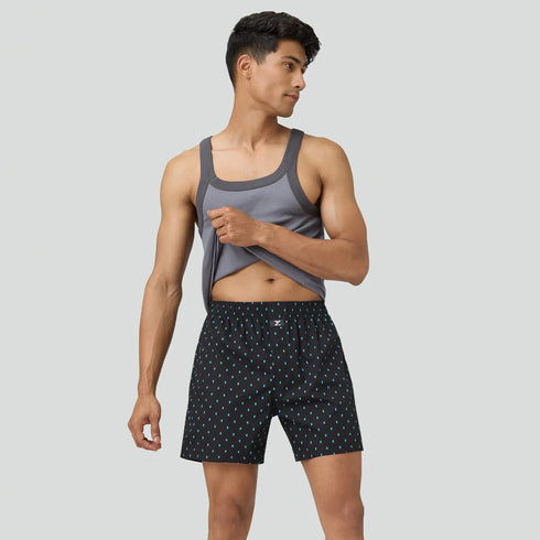 XYXX Astor Lounge Inner Boxers Boxy Black