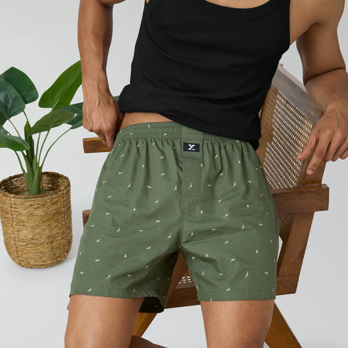 XYXX Astor Lounge Inner Boxers Wings Green