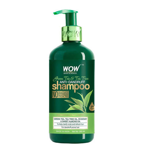 Wow Skin Science Green Tea & Tea Tree AntiDandruff Shampoo